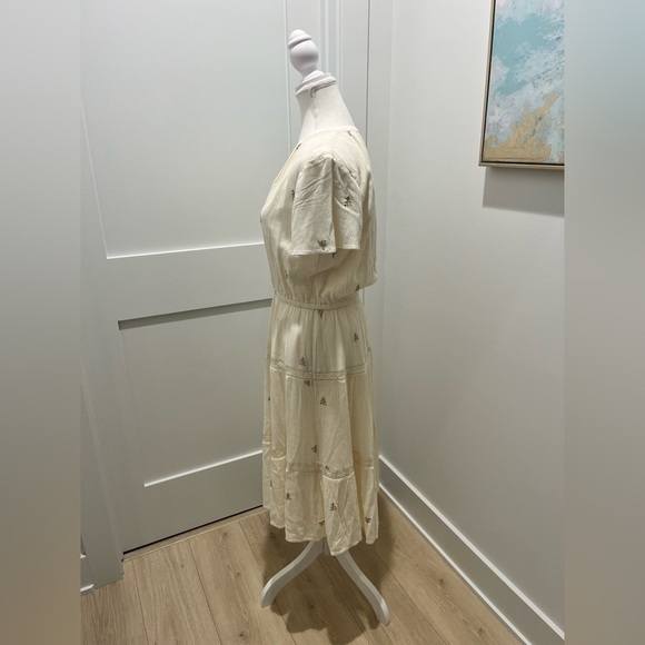 Style & Co Tulip v-neck lace trim tier a-line midi dress embroidered medium NEW - Picture 7 of 10